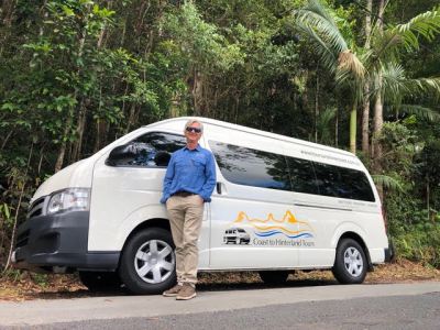 a van parked on the side of a road